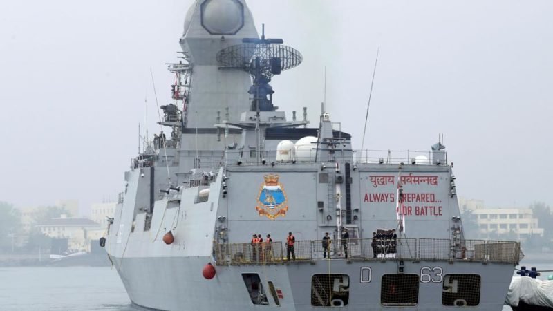 Ins Kolkata Sails Through Taiwan Strait To Participate In Qingdao Parade